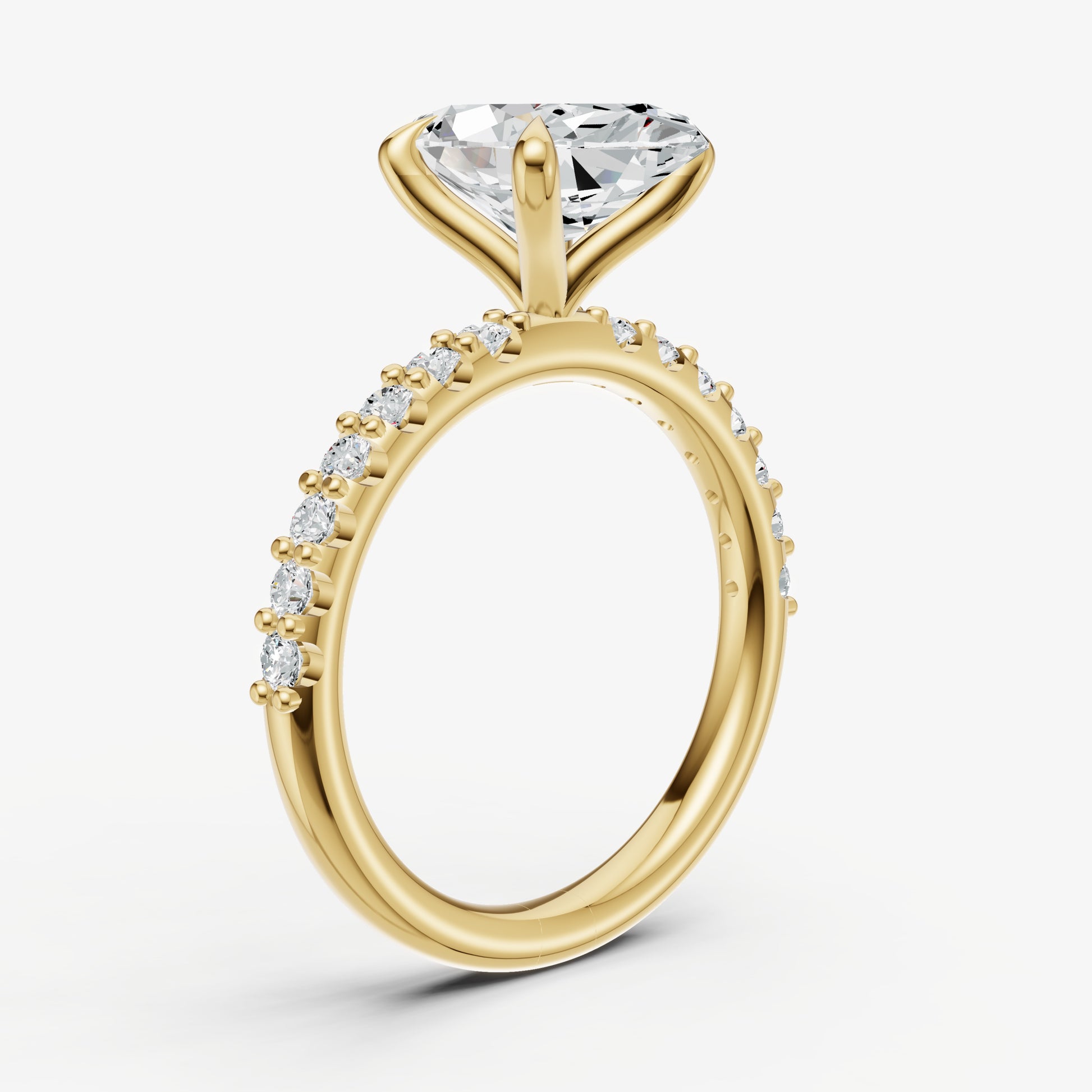 Marquise 6 Claw Diamond Band Engagement Ring