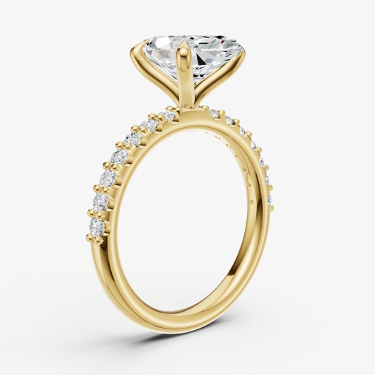 Marquise 6 Claw Diamond Band Engagement Ring
