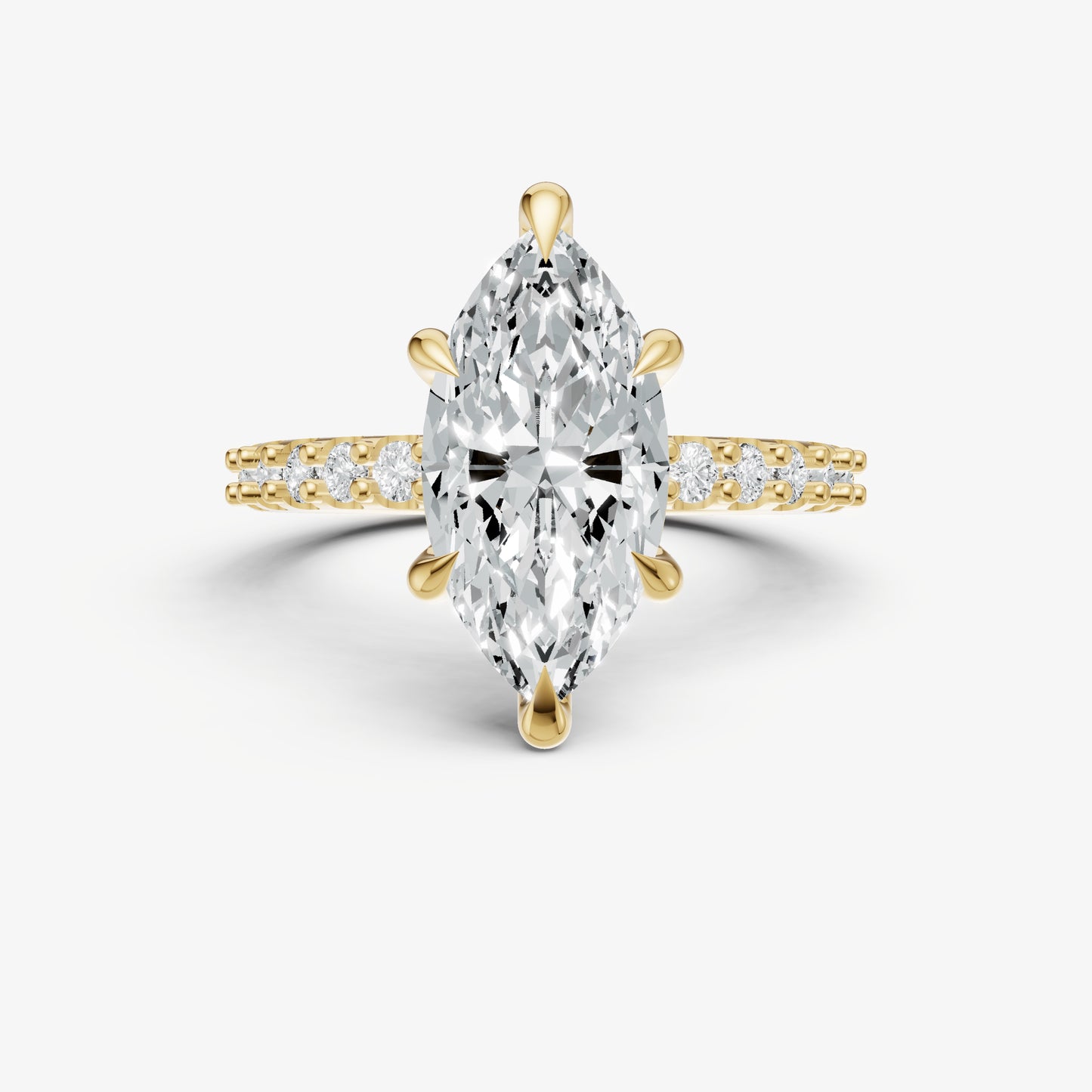 Marquise 6 Claw Diamond Band Engagement Ring