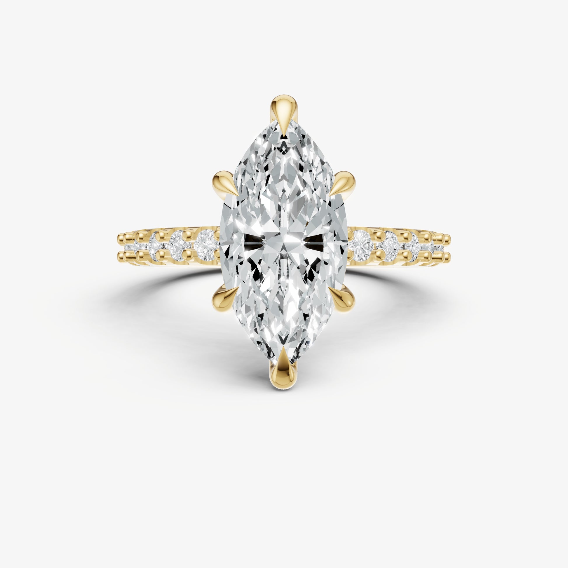 Marquise 6 Claw Diamond Band Engagement Ring