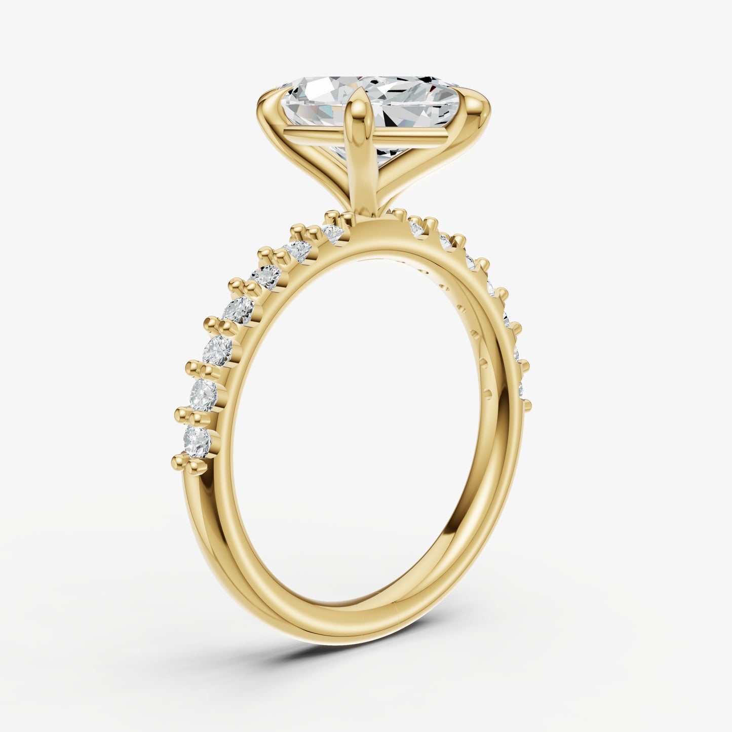 Marquise 6 Claw Diamond Band Engagement Ring