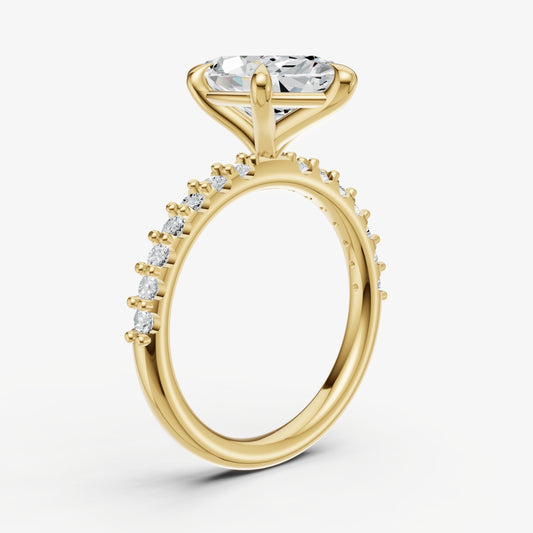 Marquise 6 Claw Diamond Band Engagement Ring