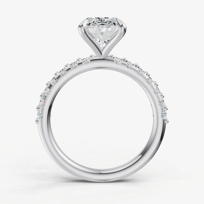 Oval 6 Claw Diamond Band Engagement Ring
