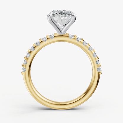 Oval 6 Claw Diamond Band Engagement Ring