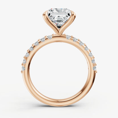 Princess 6 Claw Diamond Band Engagement Ring