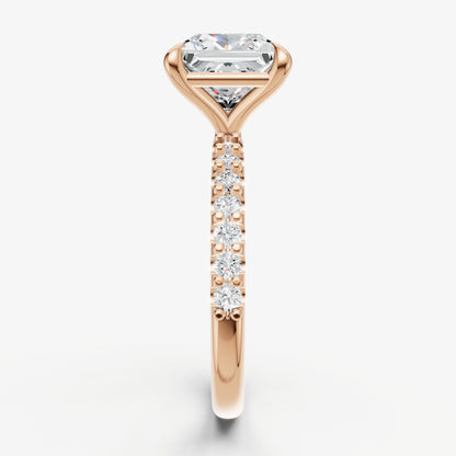 Princess 6 Claw Diamond Band Engagement Ring