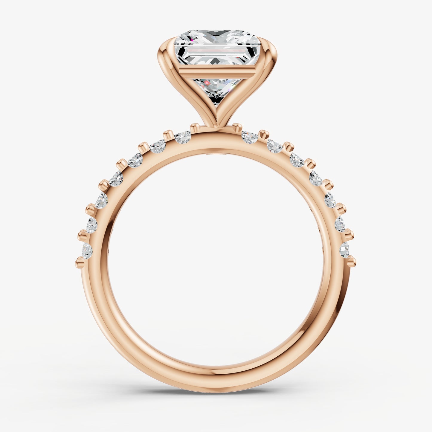 Princess 6 Claw Diamond Band Engagement Ring