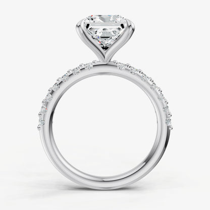 Princess 6 Claw Diamond Band Engagement Ring