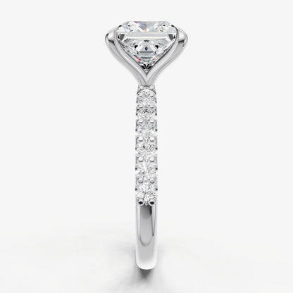 Princess 6 Claw Diamond Band Engagement Ring