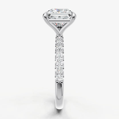 Princess 6 Claw Diamond Band Engagement Ring
