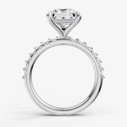 Princess 6 Claw Diamond Band Engagement Ring