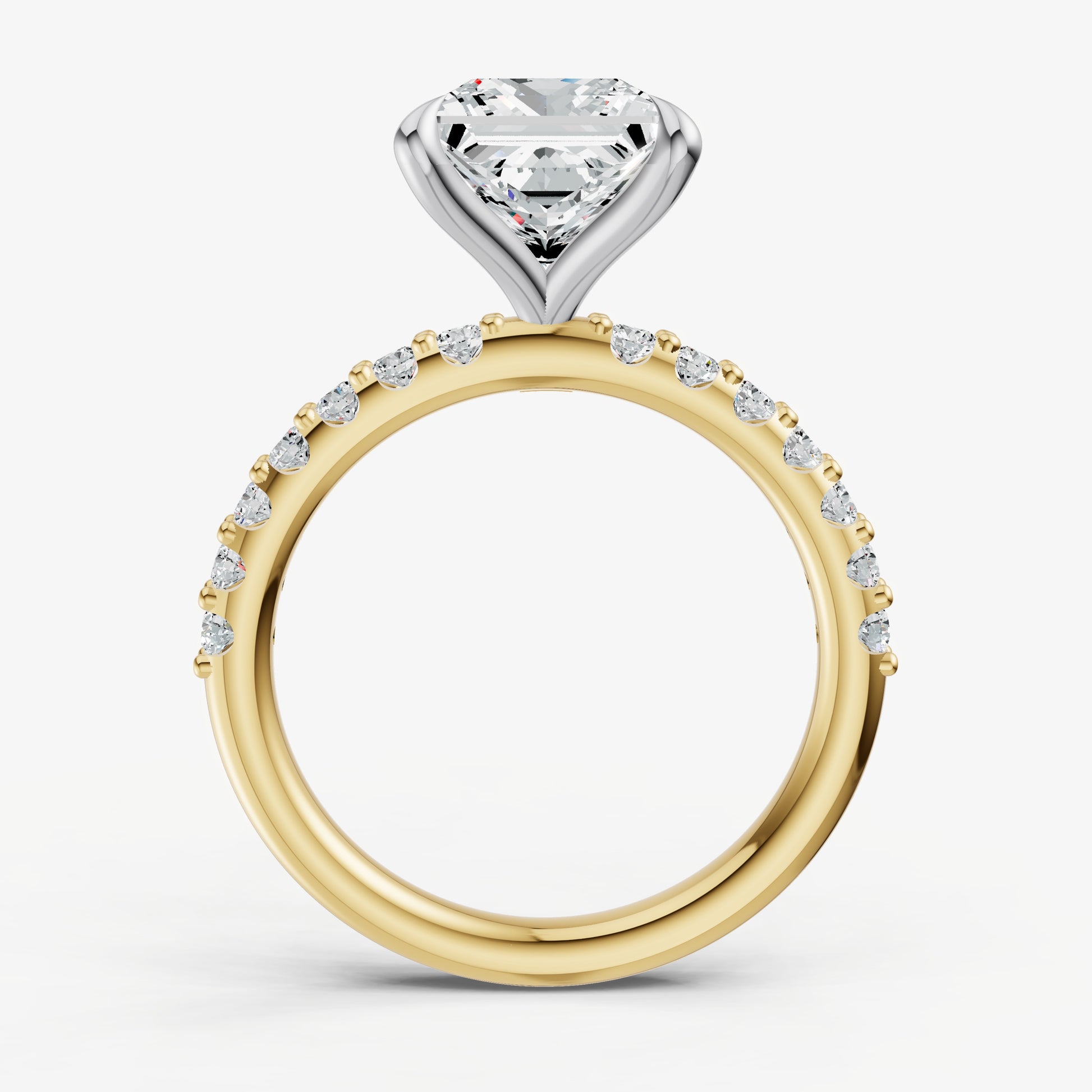 Princess 6 Claw Diamond Band Engagement Ring