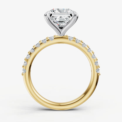 Princess 6 Claw Diamond Band Engagement Ring