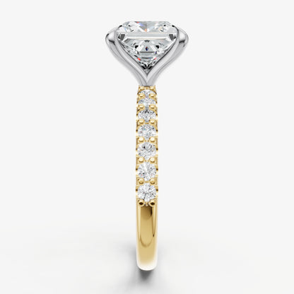 Princess 6 Claw Diamond Band Engagement Ring