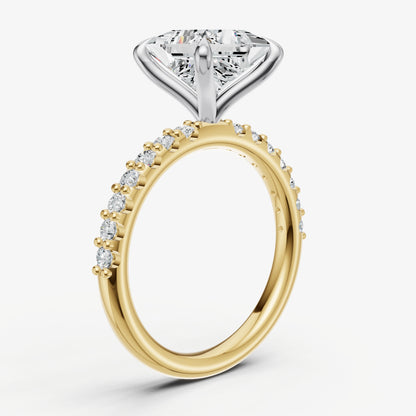 Princess 6 Claw Diamond Band Engagement Ring