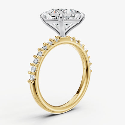 Princess 6 Claw Diamond Band Engagement Ring