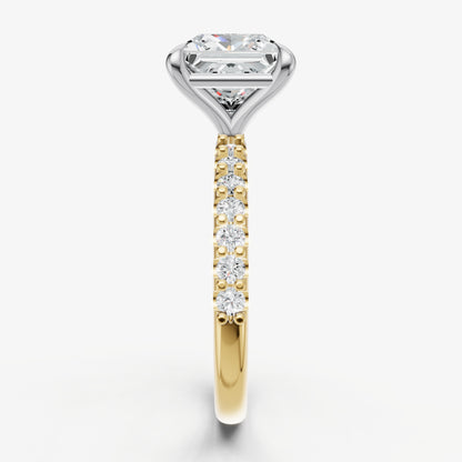 Princess 6 Claw Diamond Band Engagement Ring