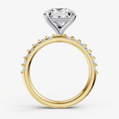 Princess 6 Claw Diamond Band Engagement Ring