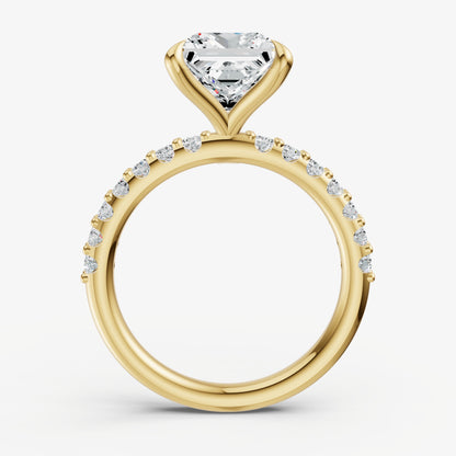 Princess 6 Claw Diamond Band Engagement Ring