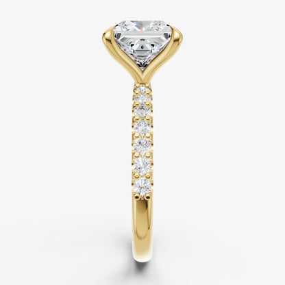 Princess 6 Claw Diamond Band Engagement Ring