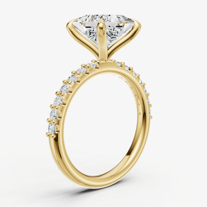 Princess 6 Claw Diamond Band Engagement Ring