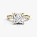 Princess Petite Diamond Band Soliatire Engagement Ring