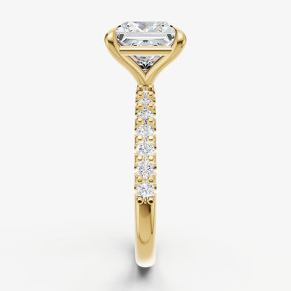Princess 6 Claw Diamond Band Engagement Ring