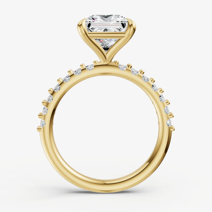 Princess 6 Claw Diamond Band Engagement Ring