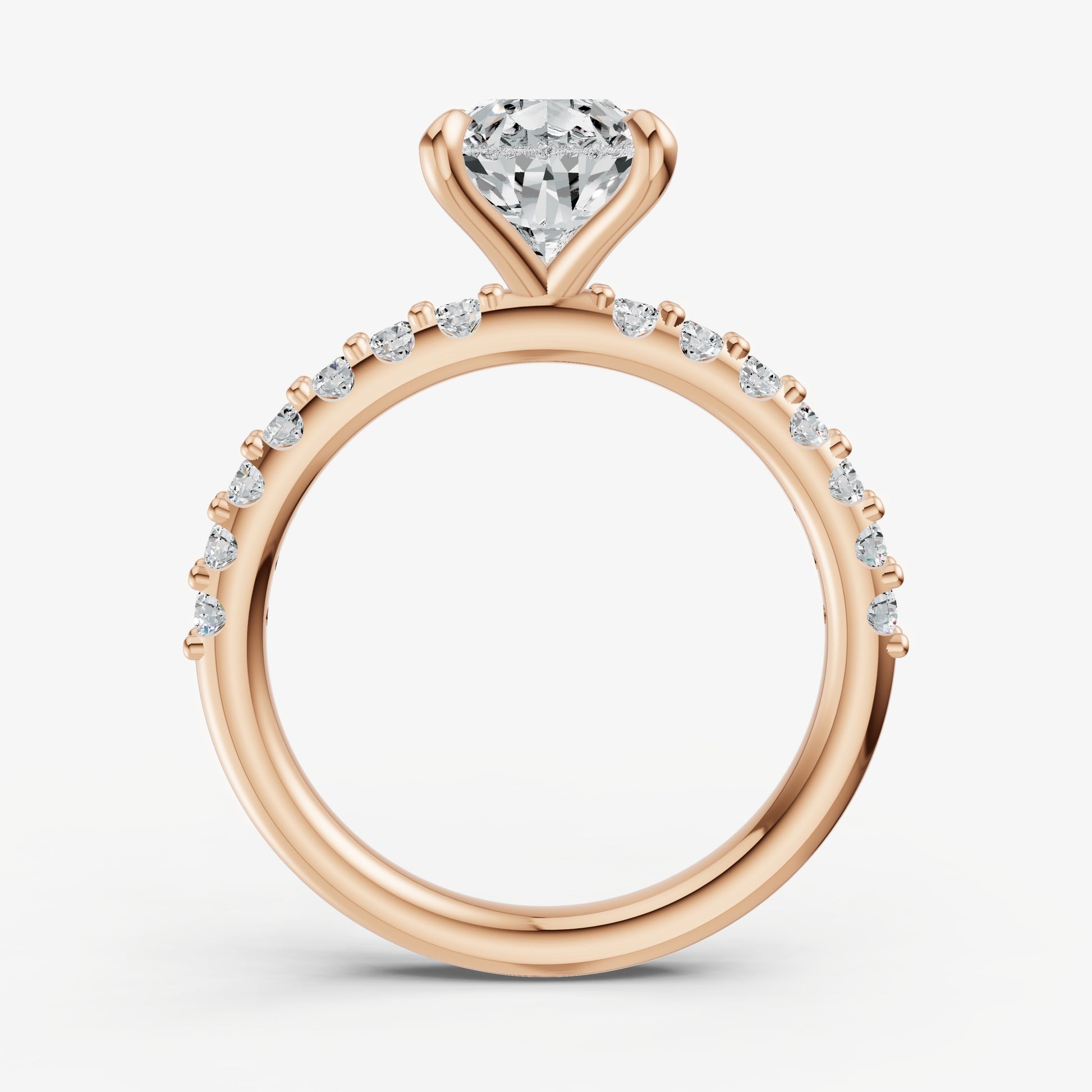 Pear 6 Claw Diamond Band Engagement Ring