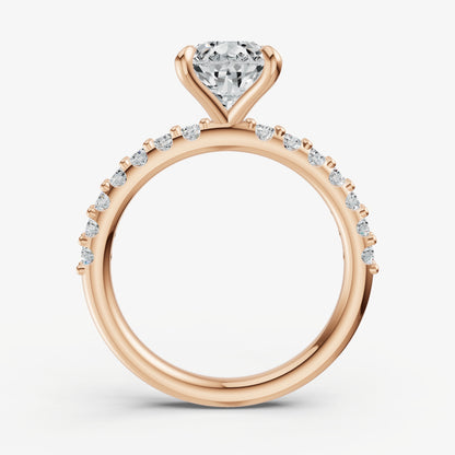 Pear 6 Claw Diamond Band Engagement Ring