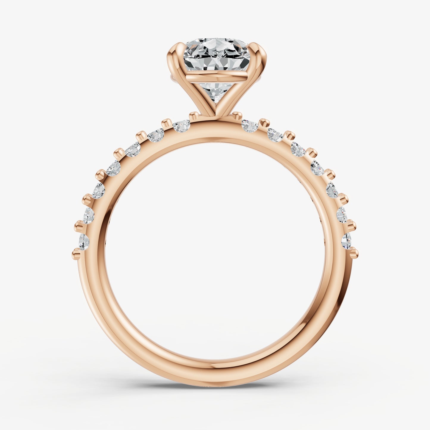 Pear 6 Claw Diamond Band Engagement Ring