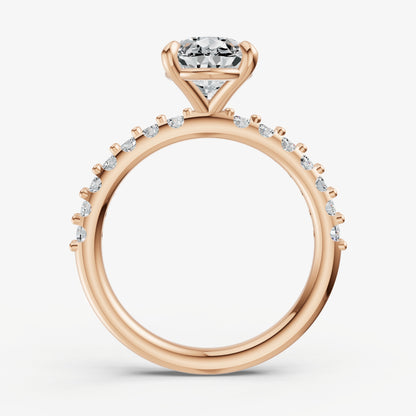Pear 6 Claw Diamond Band Engagement Ring