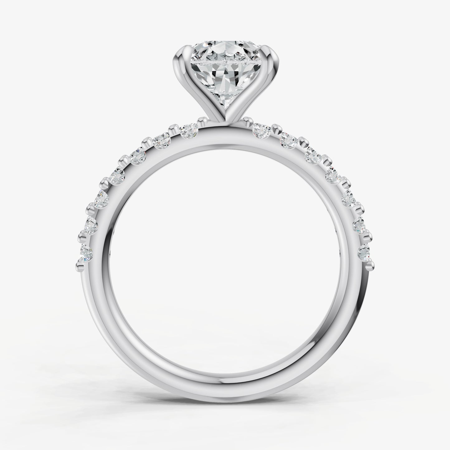 Pear 6 Claw Diamond Band Engagement Ring