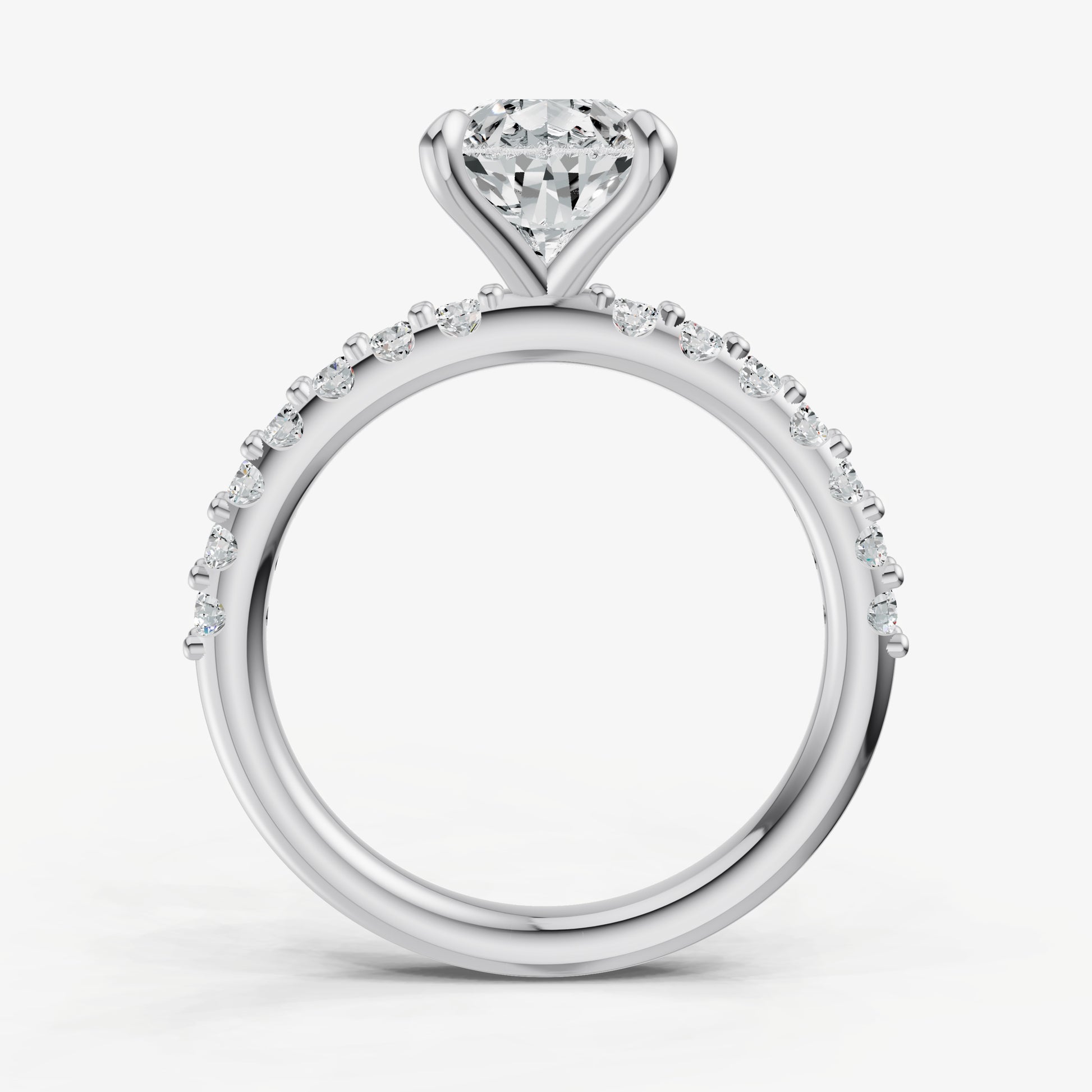 Pear 6 Claw Diamond Band Engagement Ring