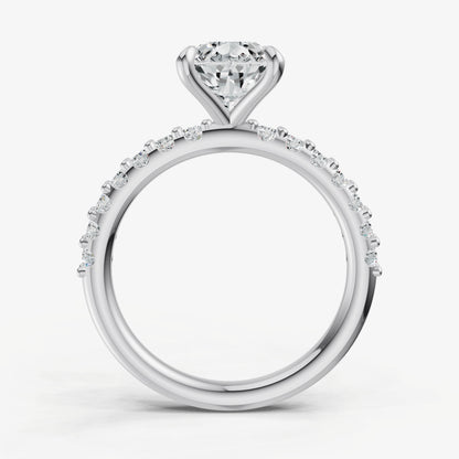 Pear 6 Claw Diamond Band Engagement Ring