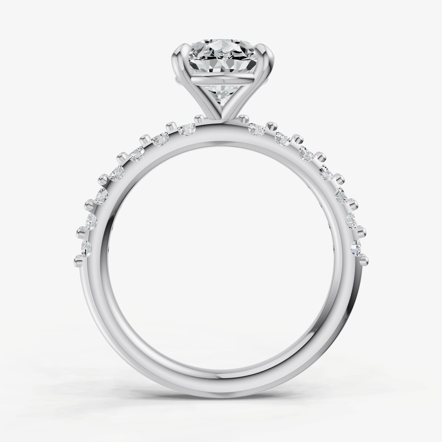 Pear 6 Claw Diamond Band Engagement Ring