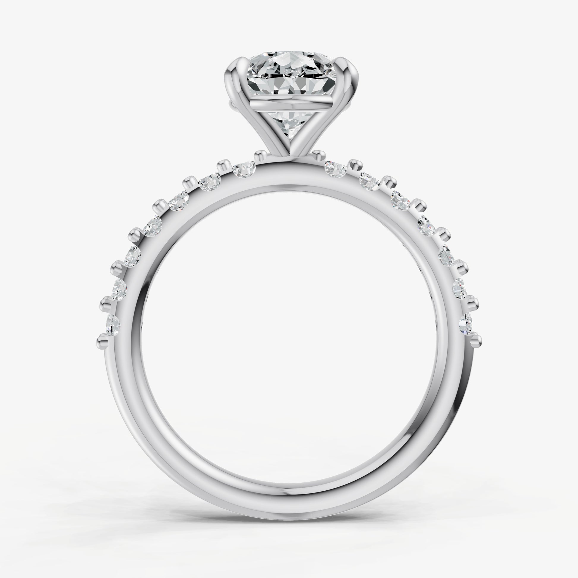Pear 6 Claw Diamond Band Engagement Ring