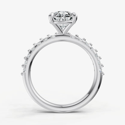 Pear 6 Claw Diamond Band Engagement Ring