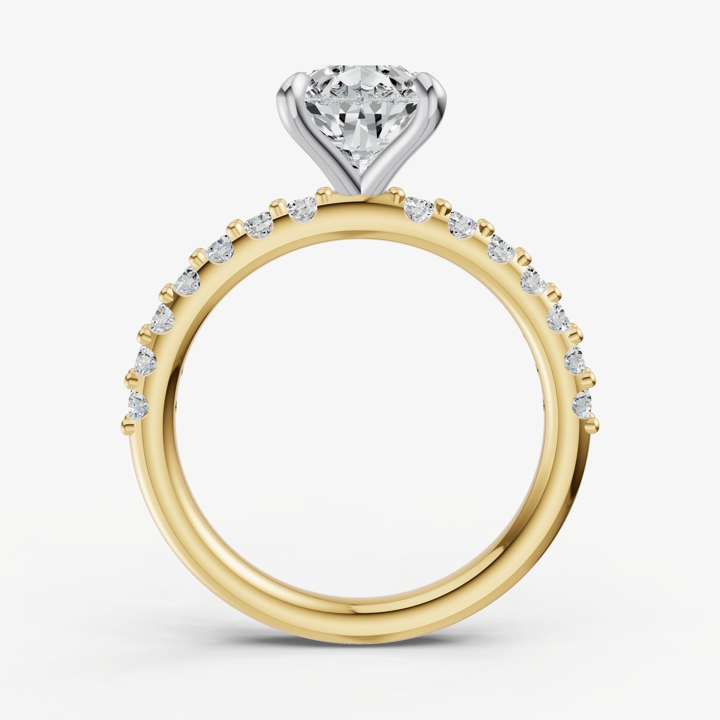 Pear 6 Claw Diamond Band Engagement Ring
