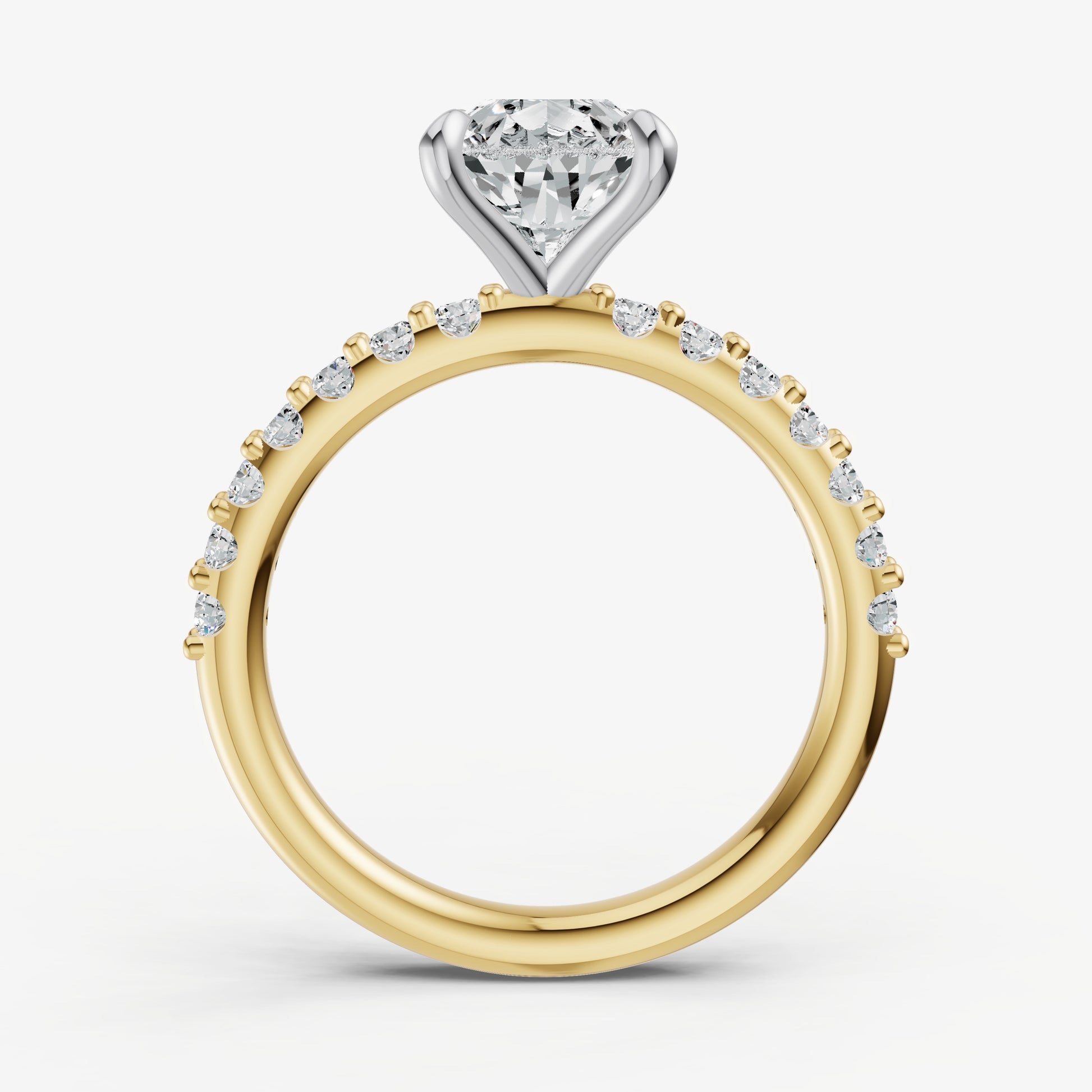 Pear 6 Claw Diamond Band Engagement Ring