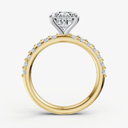 Pear 6 Claw Diamond Band Engagement Ring