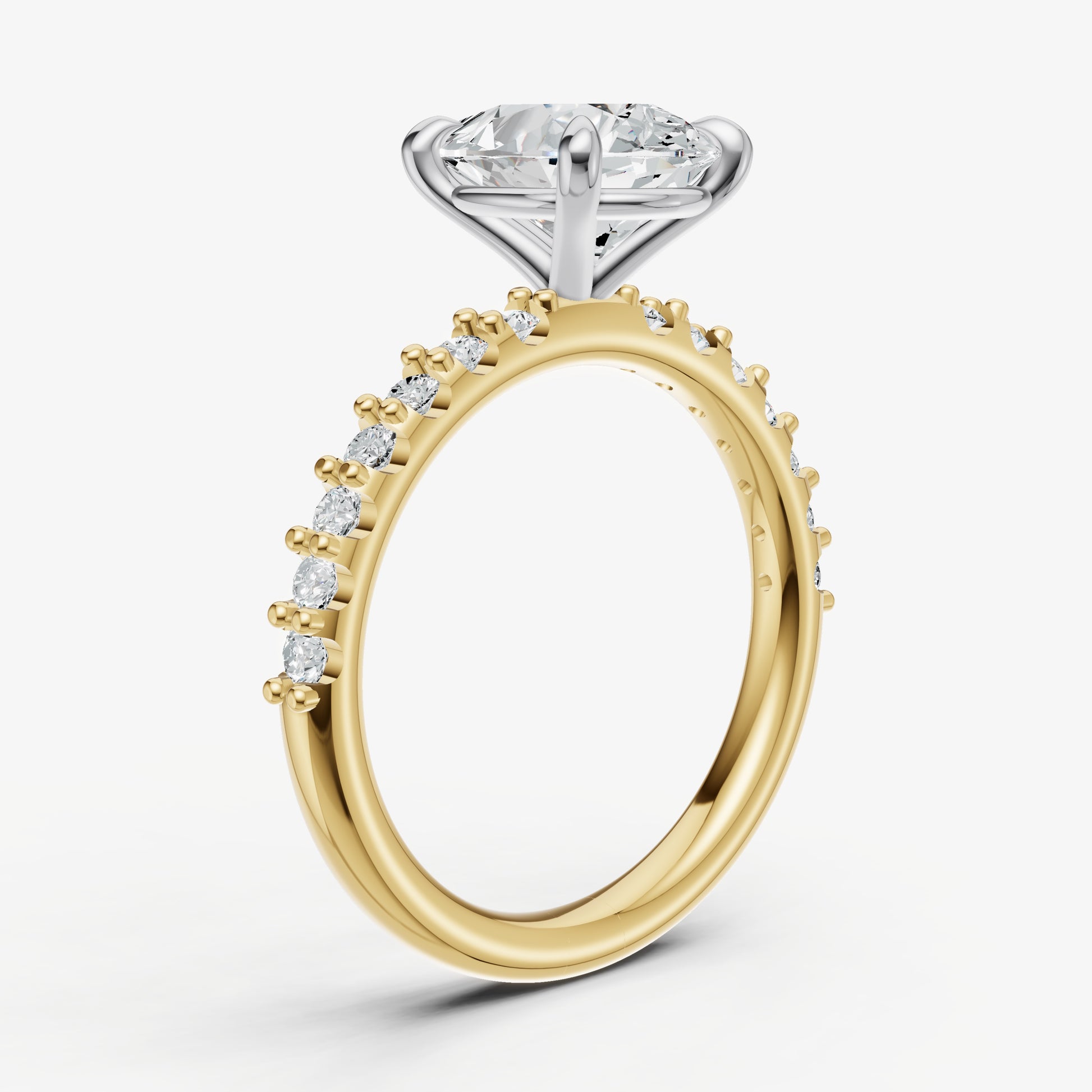 Pear 6 Claw Diamond Band Engagement Ring