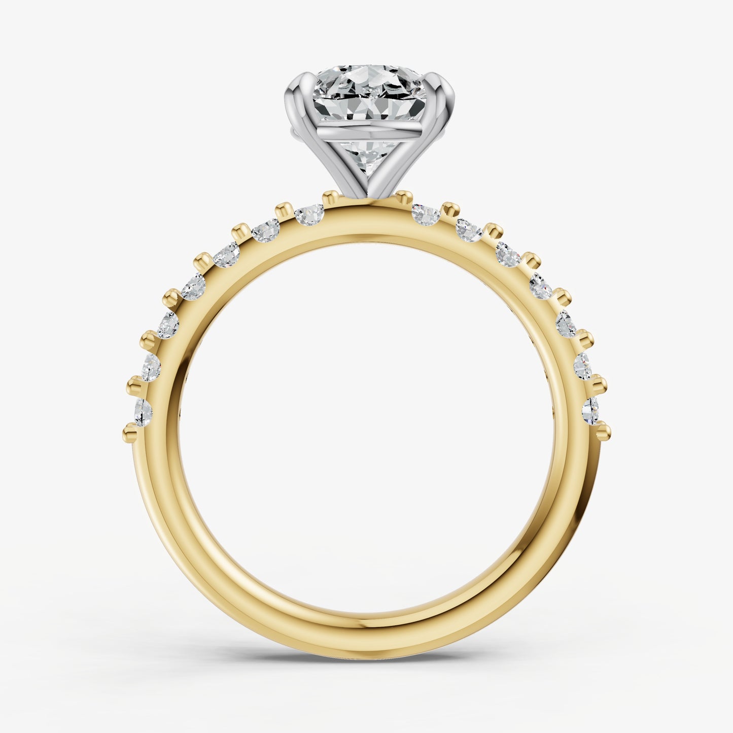 Pear 6 Claw Diamond Band Engagement Ring