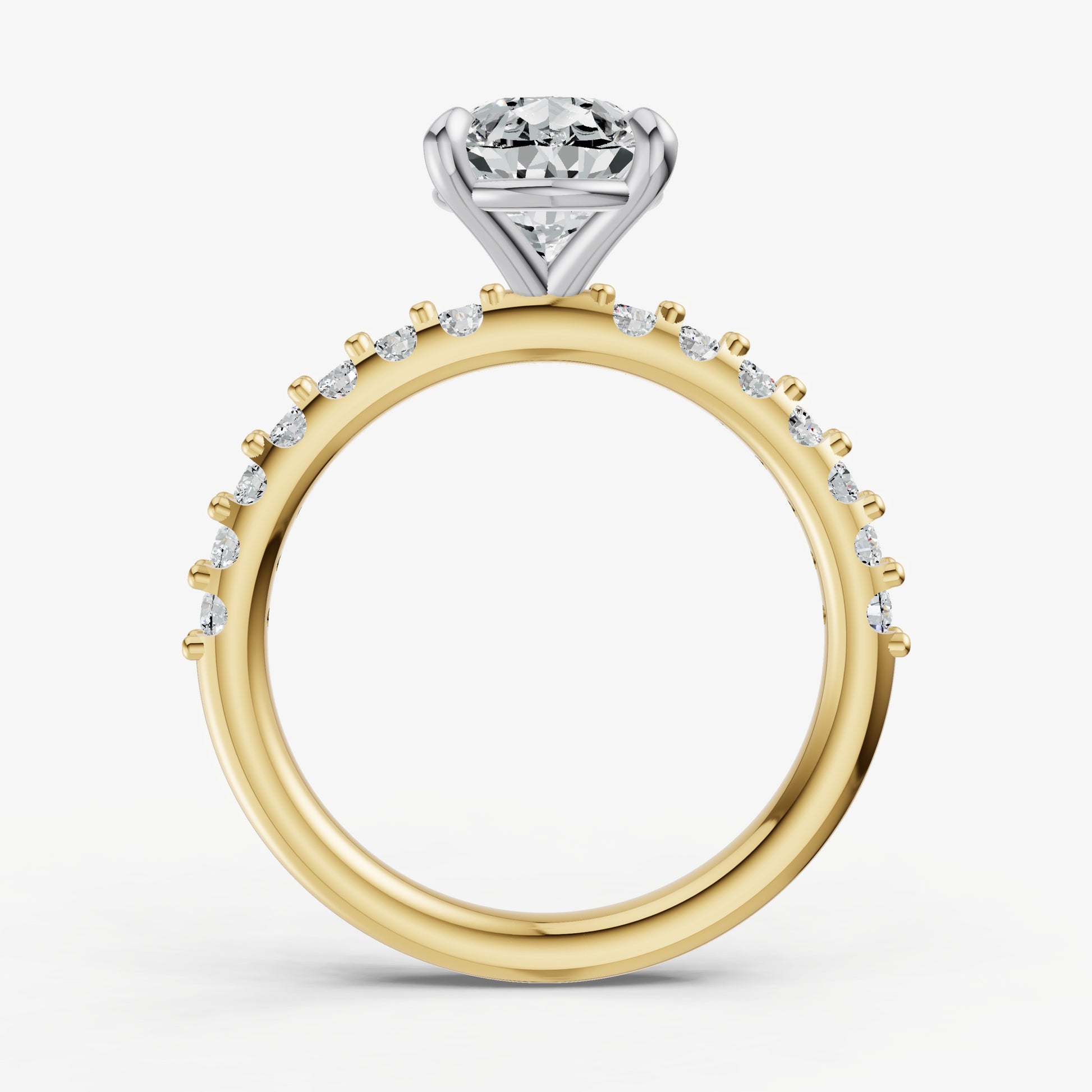 Pear 6 Claw Diamond Band Engagement Ring