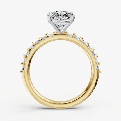Pear 6 Claw Diamond Band Engagement Ring