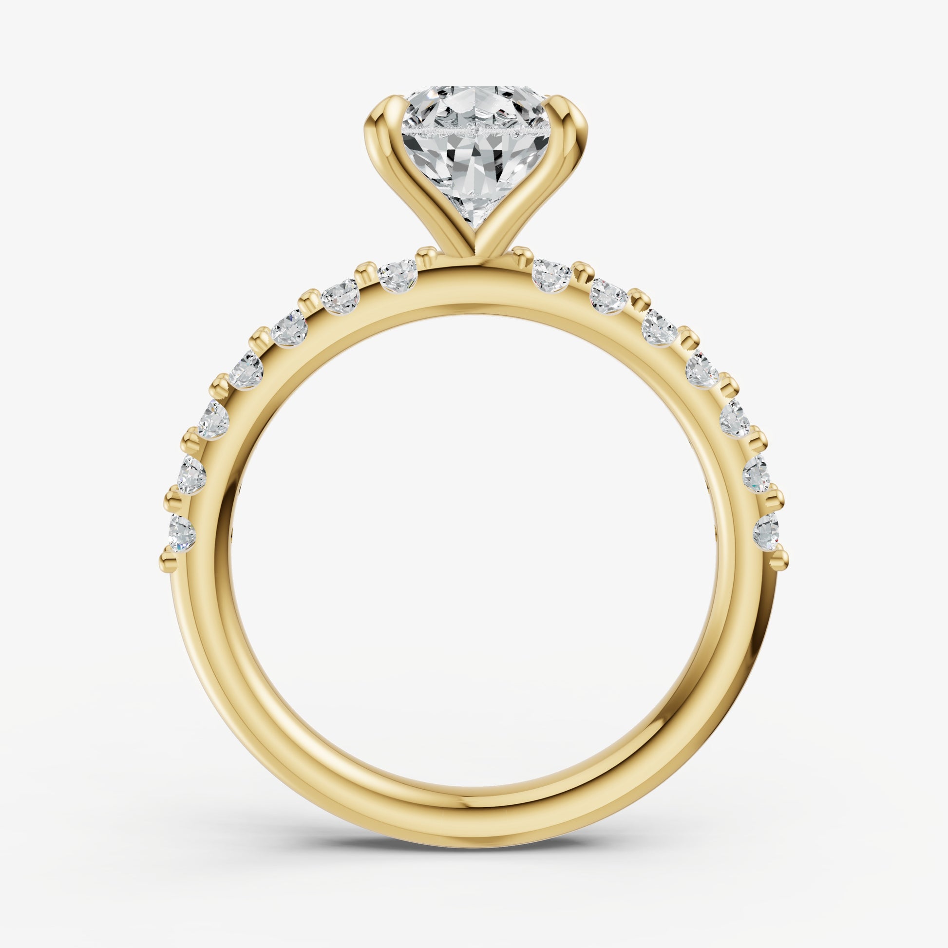 Pear 6 Claw Diamond Band Engagement Ring