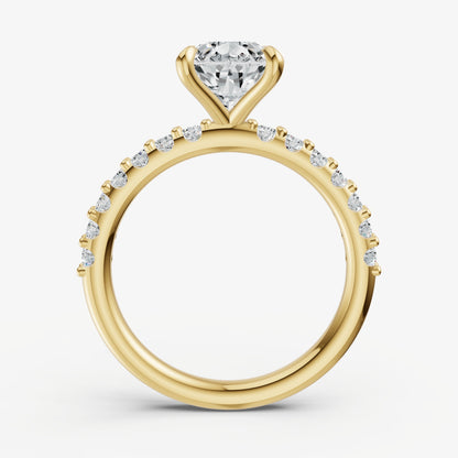 Pear 6 Claw Diamond Band Engagement Ring