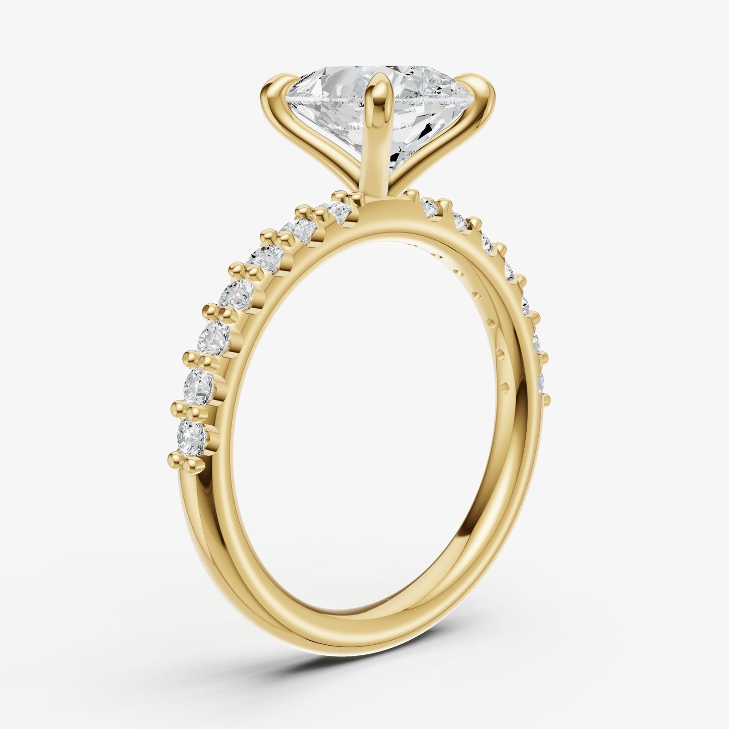 Pear 6 Claw Diamond Band Engagement Ring