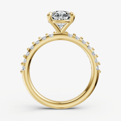 Pear 6 Claw Diamond Band Engagement Ring