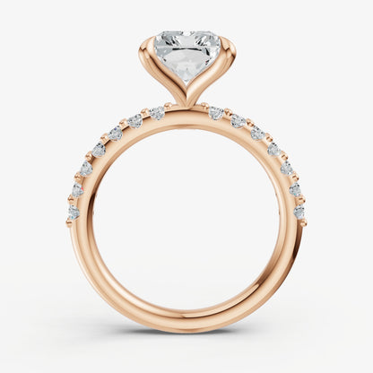 Radiant 6 Claw Diamond Band Engagement Ring